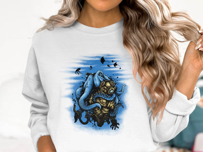 Deep Sea Diver Adventure-Inspired Jelly Fish Graphic Sweater - Design & Vybe