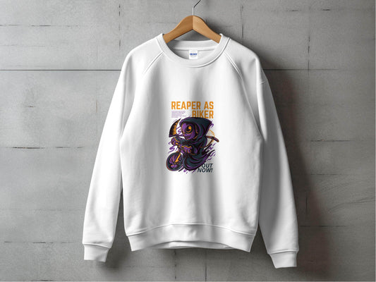 Reaper As Biker Death Riding Motorcycle Graphic Sweater - Design & Vybe