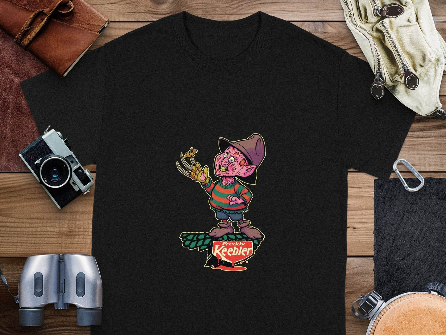 Freddy Keebler Halloween Horror Funny Parody Style T-Shirt - Design & Vybe