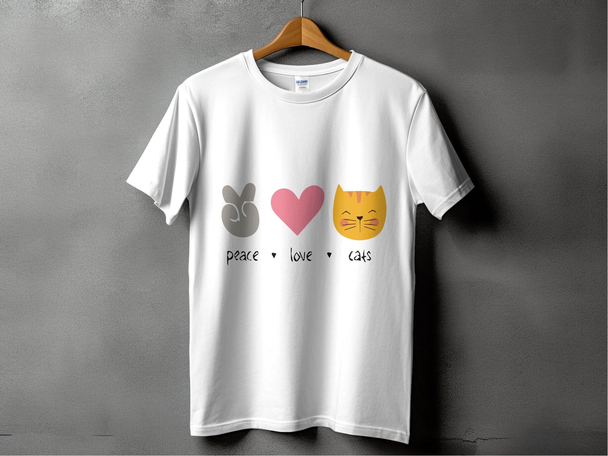 Peace Love Cats Graphic Design T-Shirt - Design & Vybe