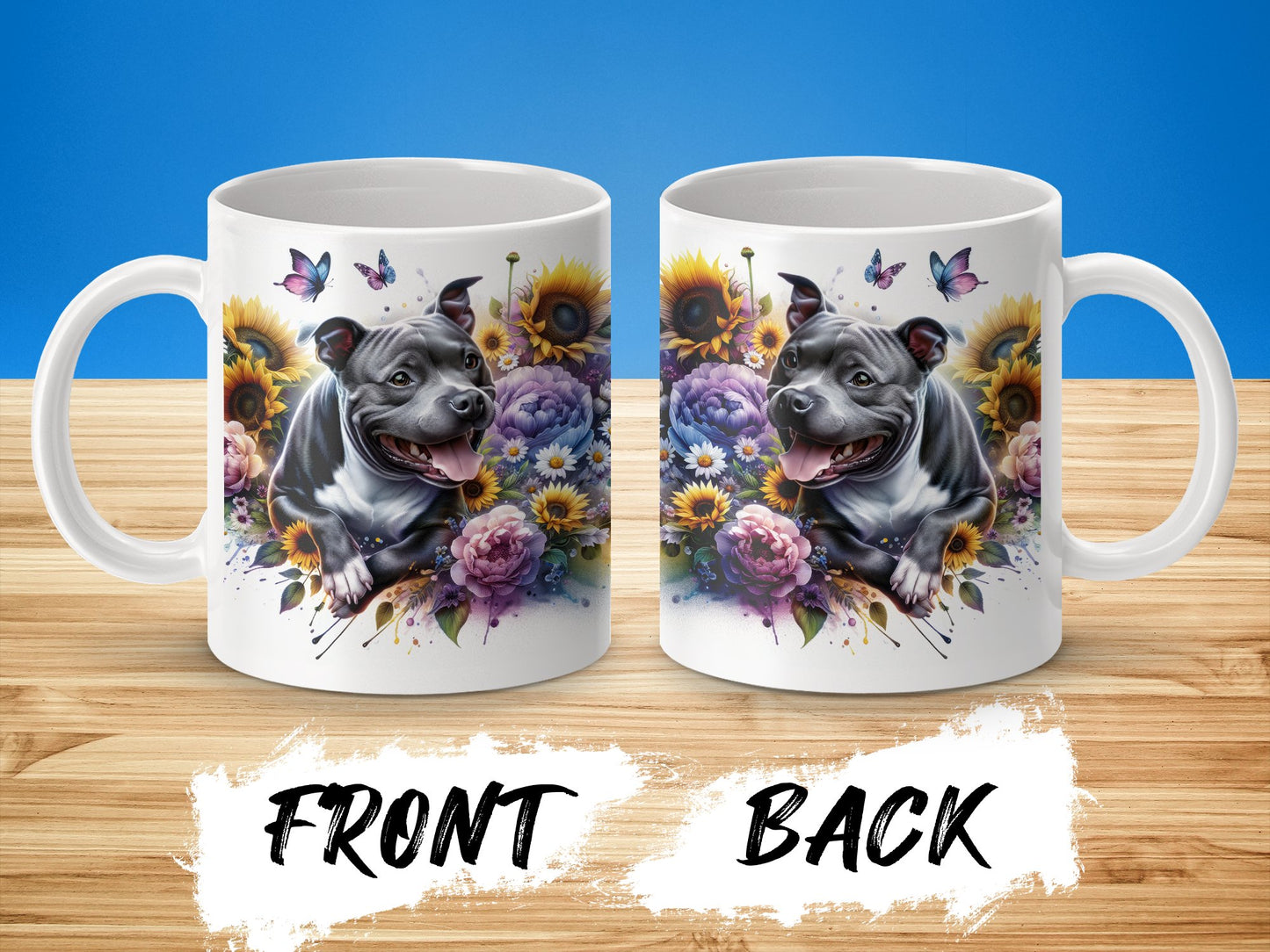 Colorful Dog Floral Design Coffee Mug product
