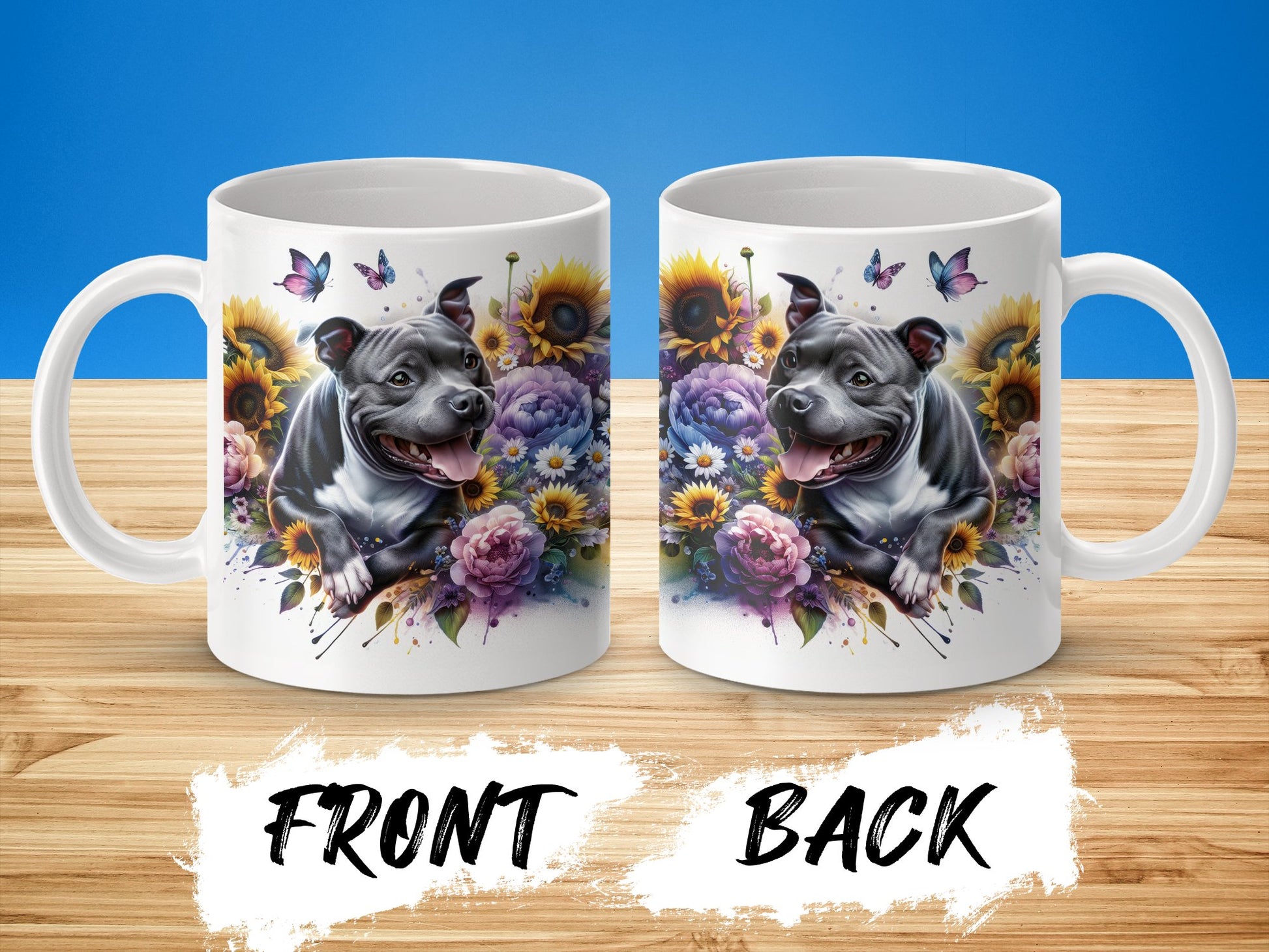 Colorful Dog Floral Design Coffee Mug product