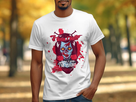 Distinctive Horror Themed Graphic T-Shirt product