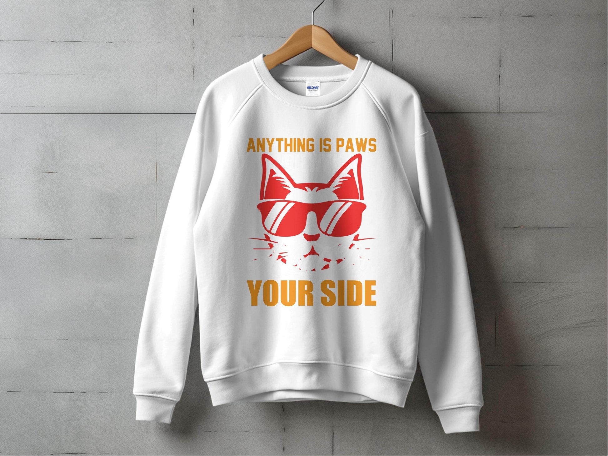 Cool Cat Graphic 'Anything is Paws Your Side' Sweater - Design & Vybe