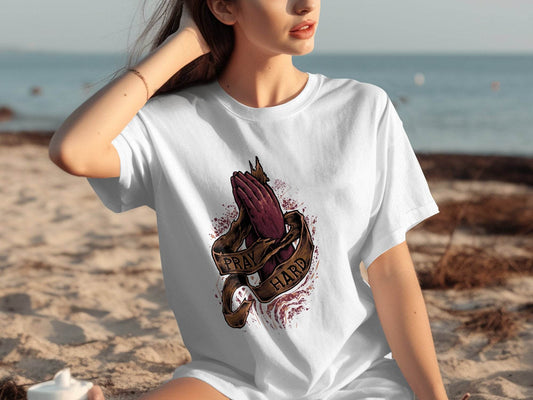 Pray Hard Graphic Design Short Sleeve T-Shirt product