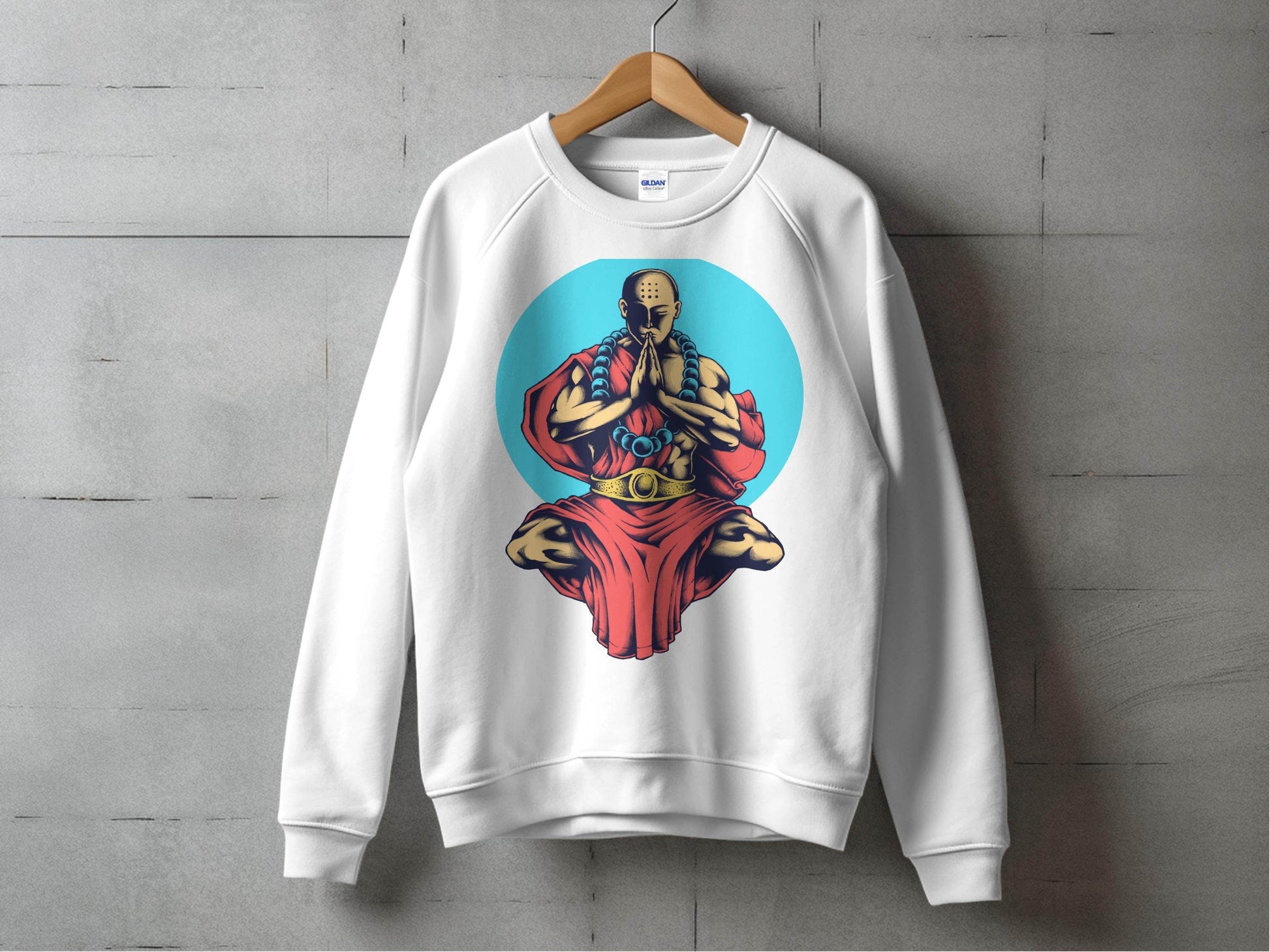Inner Peace Meditating Monk Art Comfort Sweater - Design & Vybe