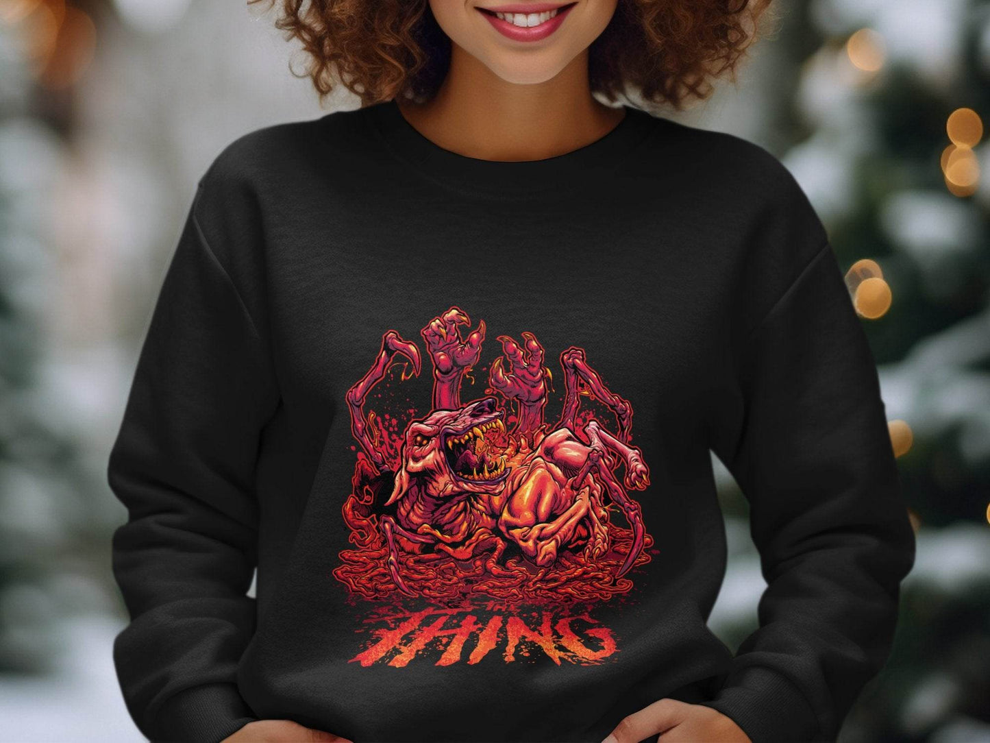 The Thing Horror Monster Dog Graphic Art Design Sweater - Design & Vybe
