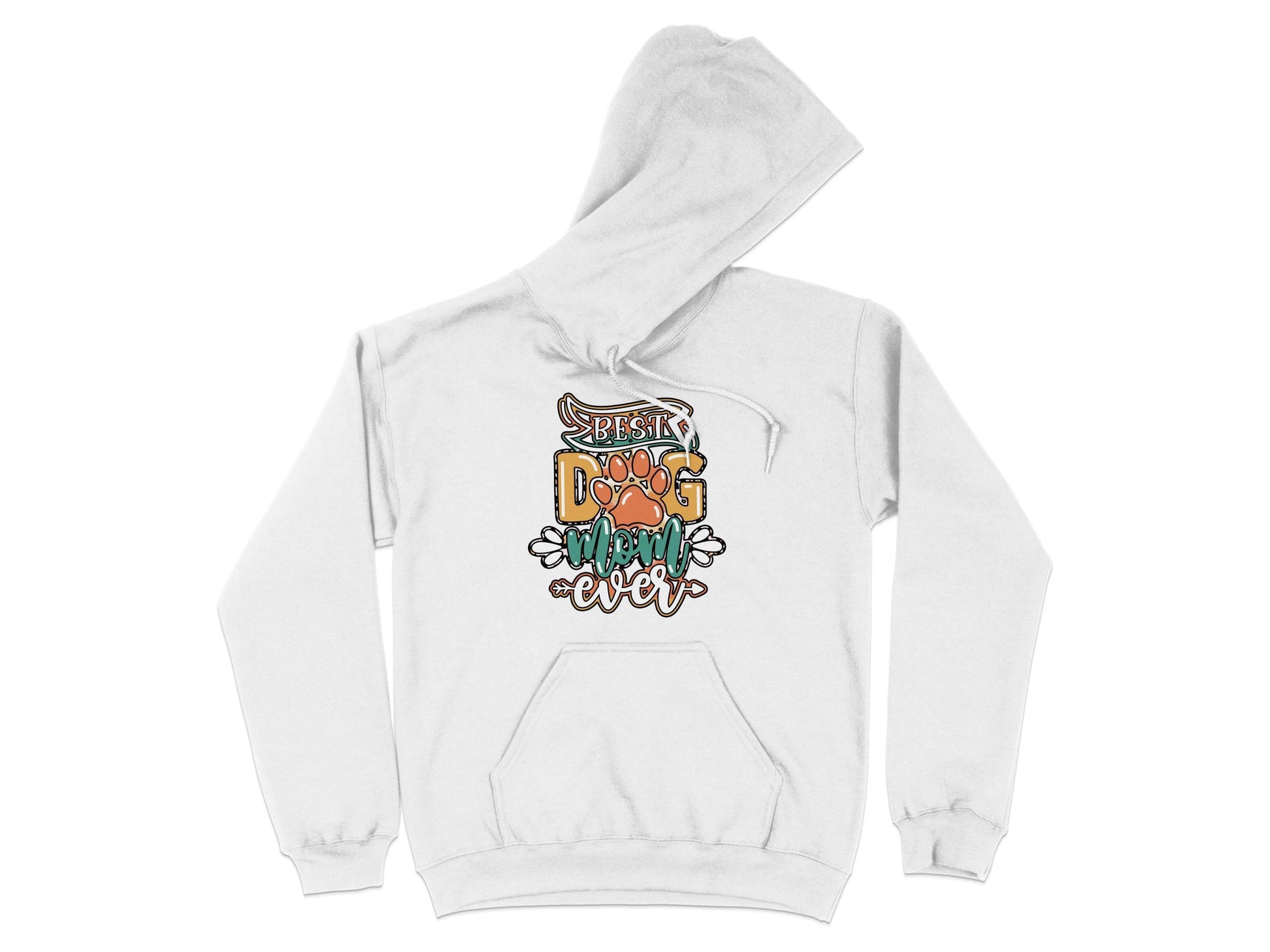Best Dog Mom Ever Pet Paw Print Design Graphic Hoodie - Design & Vybe