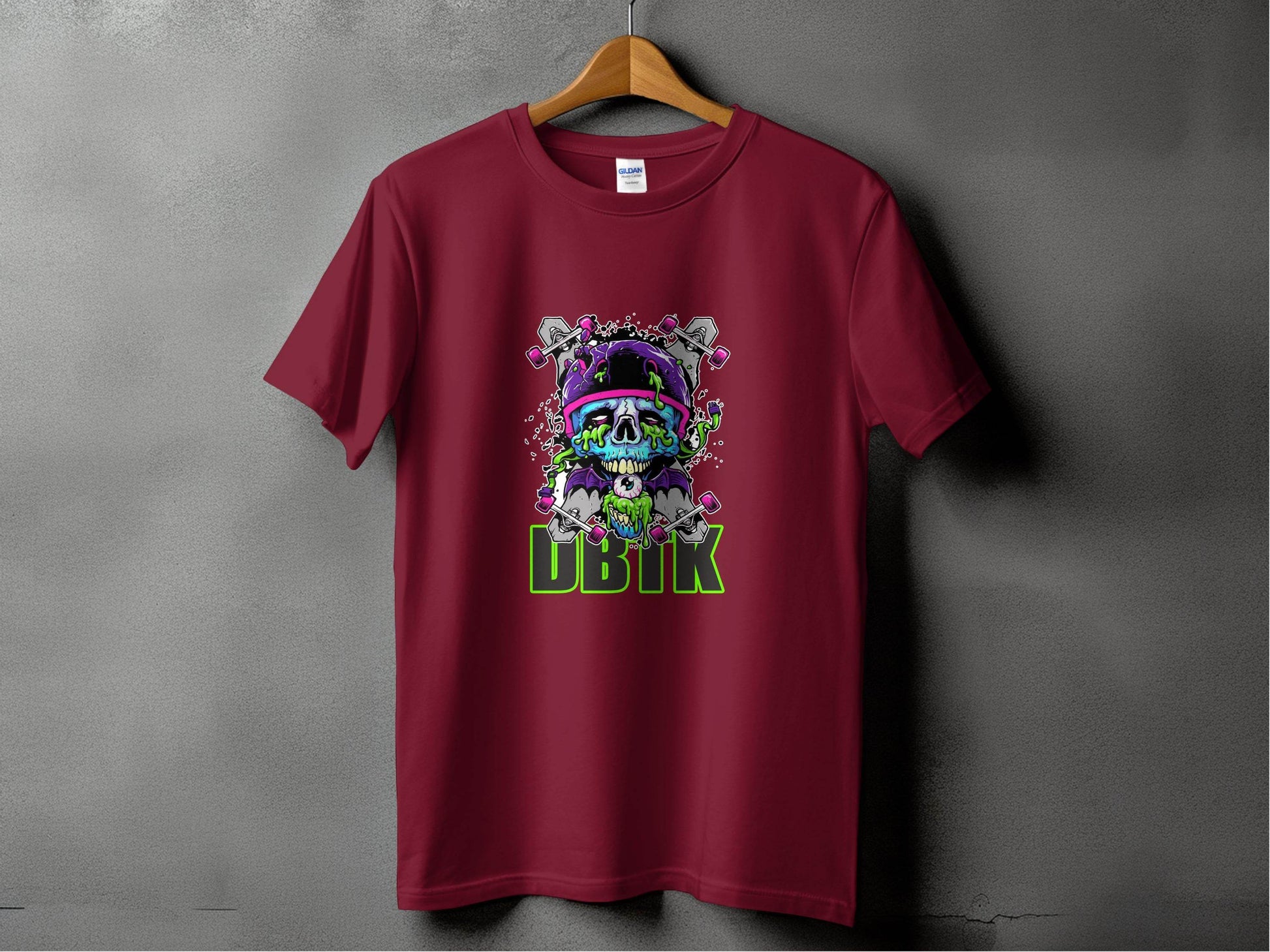 Skull Skateboards UBIK Text Design Artwork T-Shirt - Design & Vybe