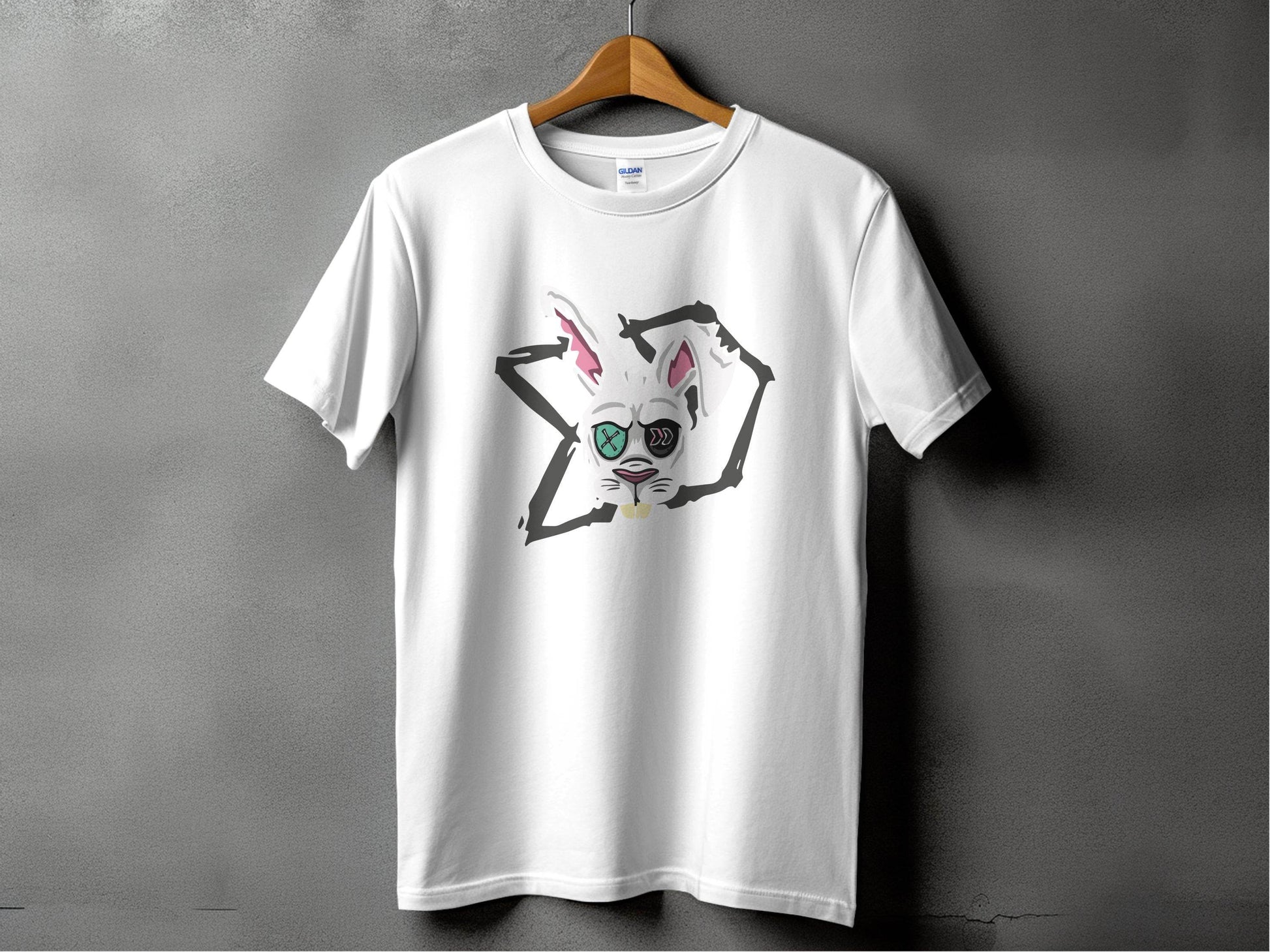 Unique Graphic Cat Design White Casual T-shirt product type