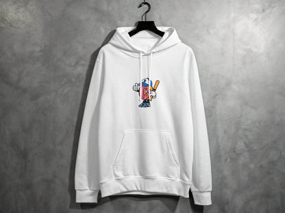 Donut Baseball Player Cartoon Vector Illustration Hoodie - Design & Vybe