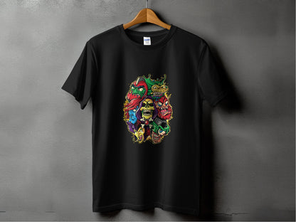 Unique Colorful Tattoo Inspired Black T-shirt product type