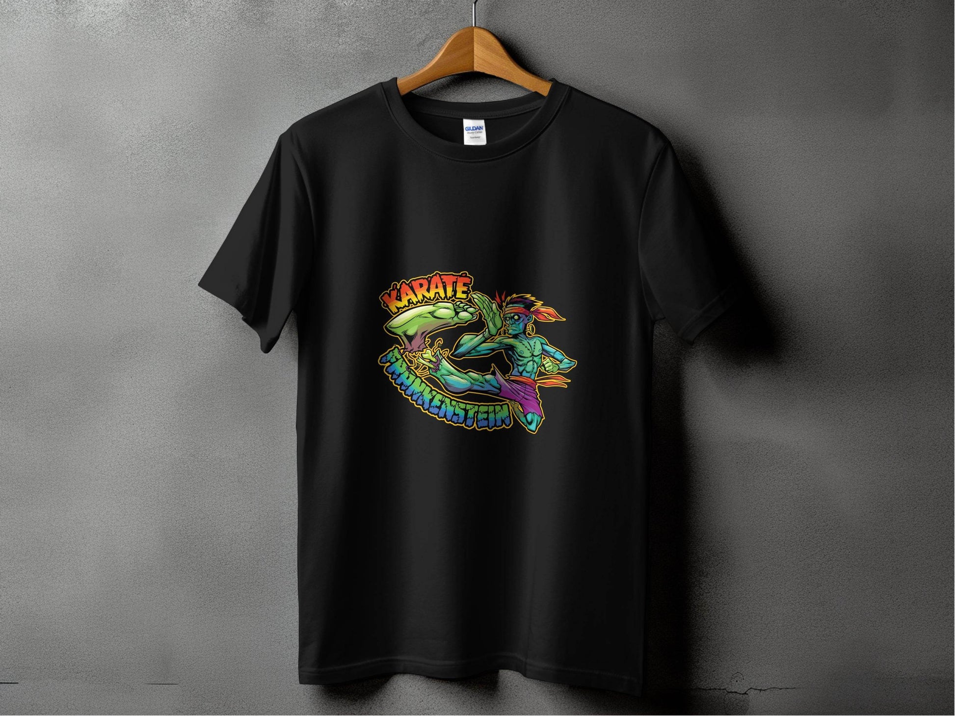 Karate Frankenstein Zombie Monster Funny Halloween T-Shirt - Design & Vybe