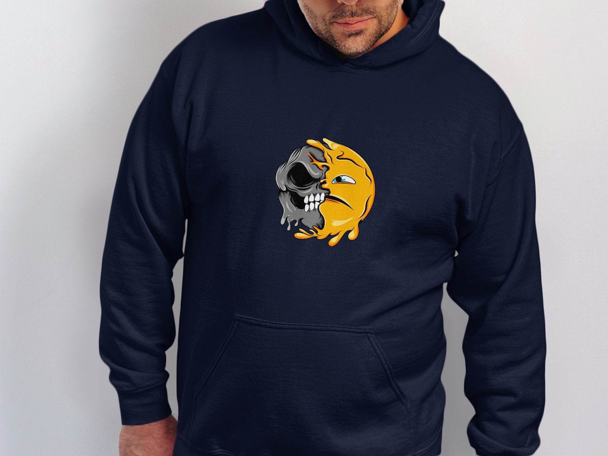 Half Skull Half Sun Design Graphic Art Cool Print Hoodie - Design & Vybe