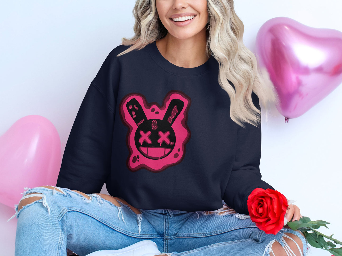 Trendy Designer Bunny Print Women's Sweatshirt product type