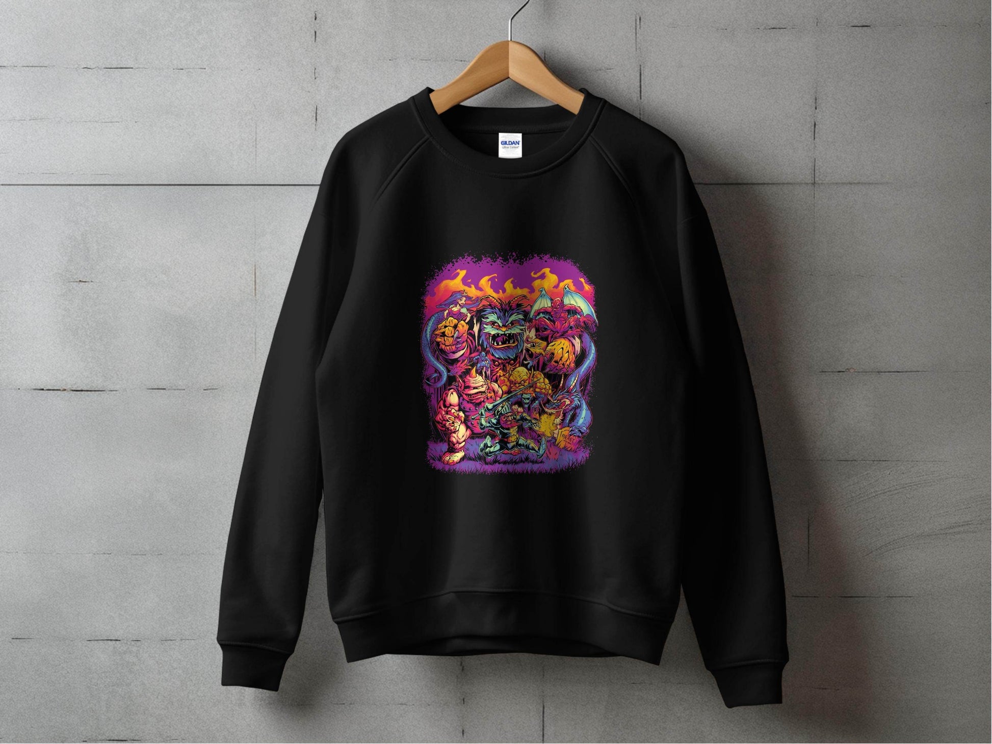 Epic Fantasy Illustration Featuring Fearsome Creatures Sweater - Design & Vybe