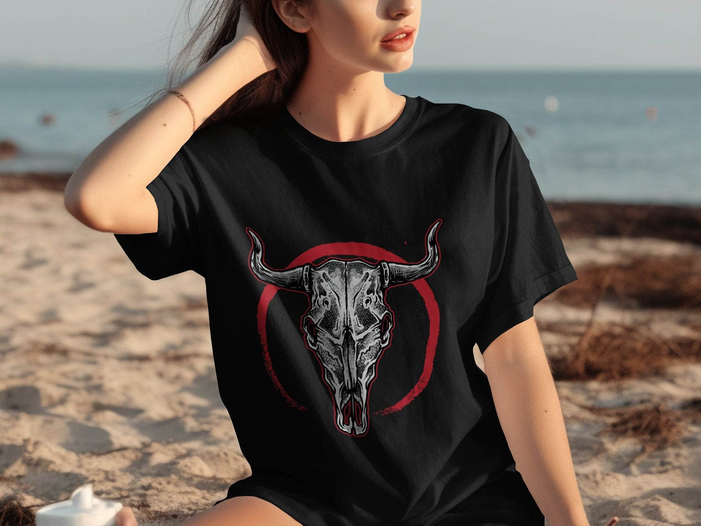 Longhorn Skull Art Graphic T-Shirt - Design & Vybe