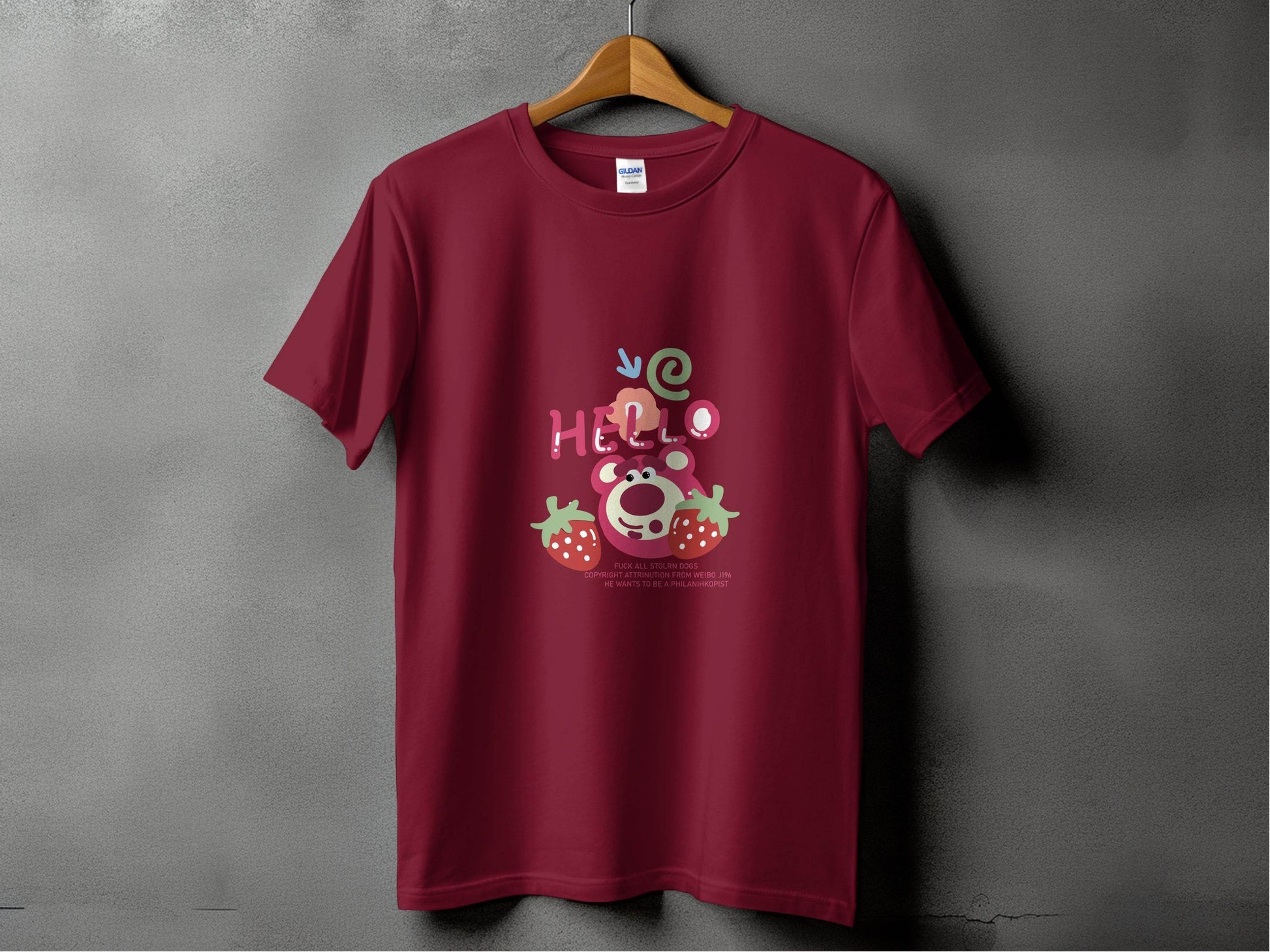 Hello Graphics With Strawberry Images Design T-Shirt - Design & Vybe