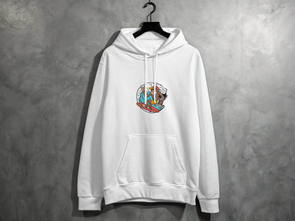 Cool Surfing Monkey Graphic Print Casual Hoodie - Design & Vybe