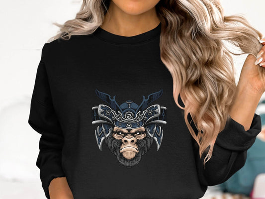 Samurai Ape Warrior Graphic Design Sweater - Design & Vybe