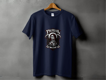 Tribal Design Skull In Hood With Earth Graphic T-Shirt - Design & Vybe