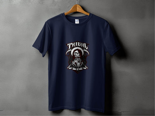 Tribal Design Skull In Hood With Earth Graphic T-Shirt - Design & Vybe