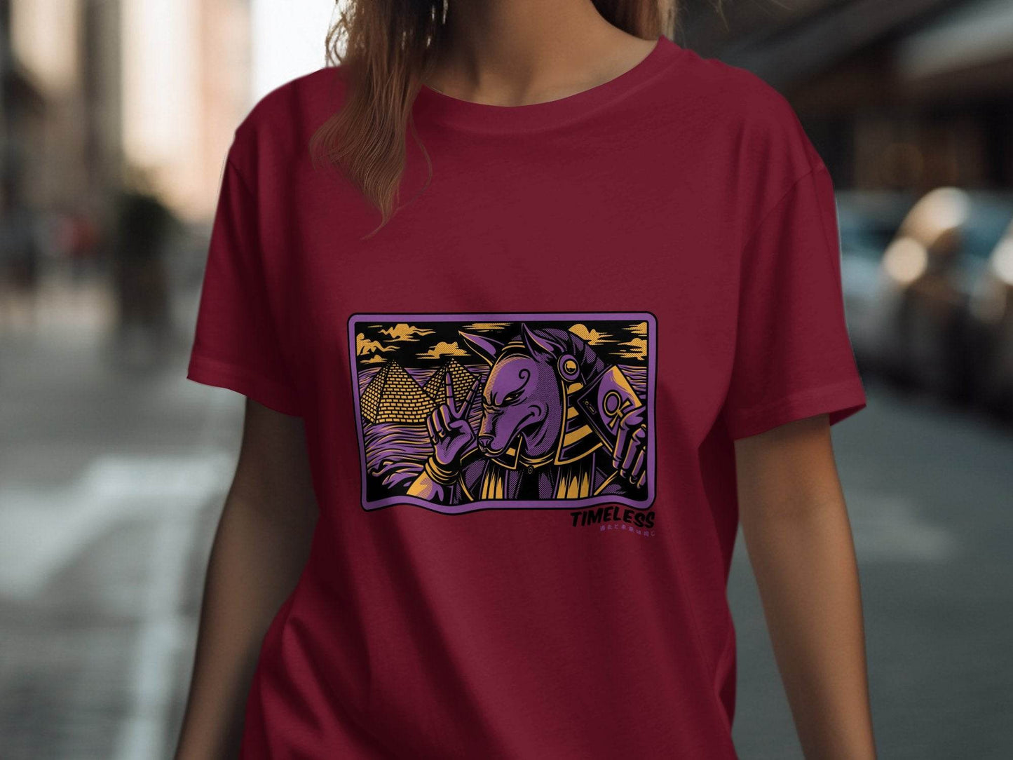 Egyptian Anubis Pharaoh with Pyramids Graphic T-Shirt - Design & Vybe