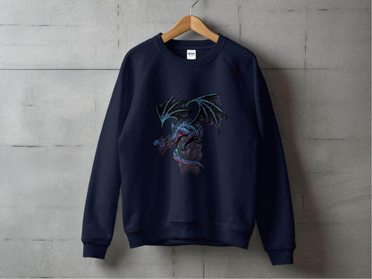 Fierce Dragon Graphic Print Design on Trendy Sweater - Design & Vybe