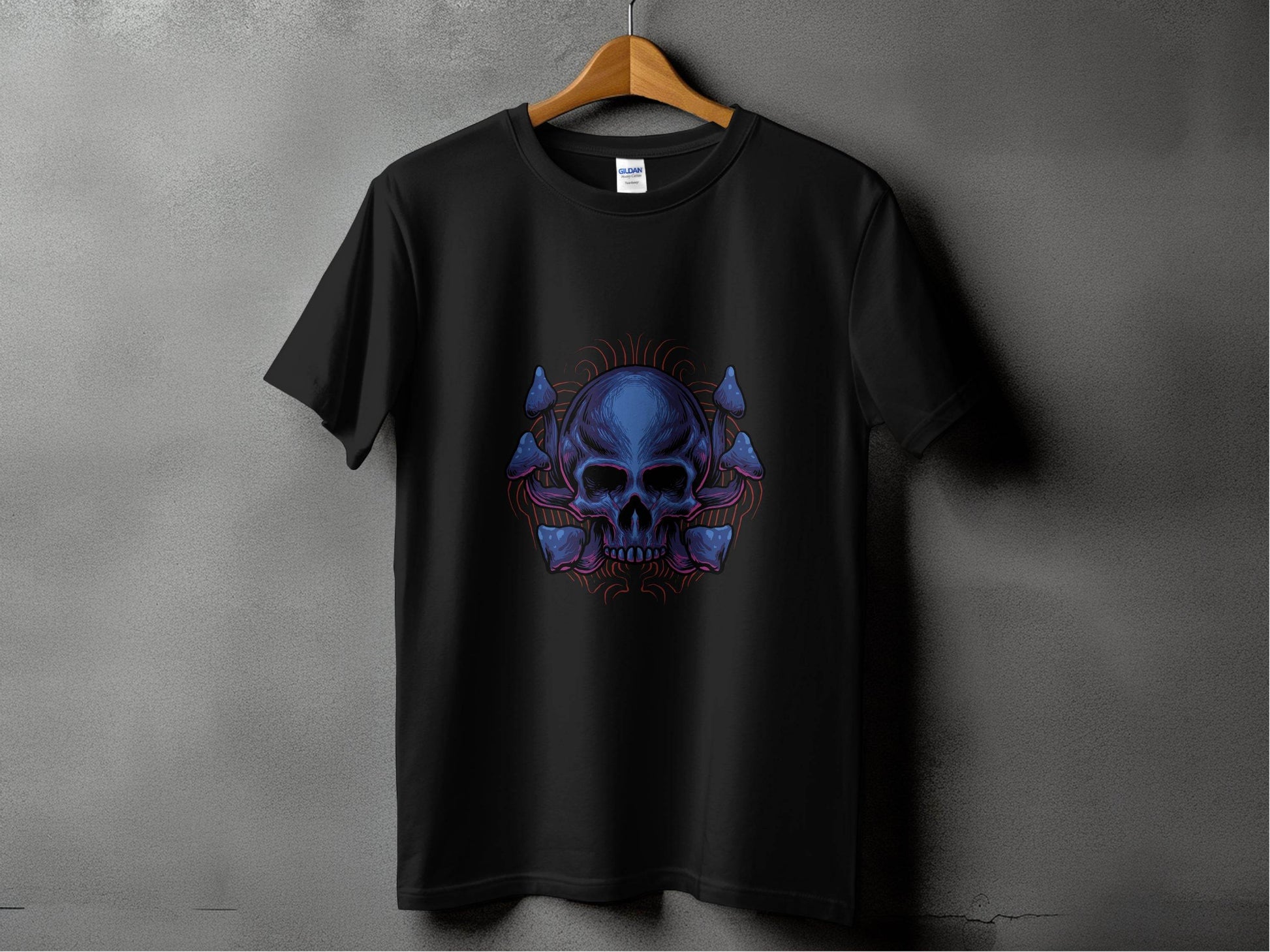Skull and Mushroom Design Graphic T-Shirt - Design & Vybe