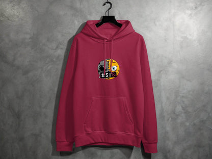 Emoji Half Skull with Hash Symbol Design Novelty Hoodie - Design & Vybe