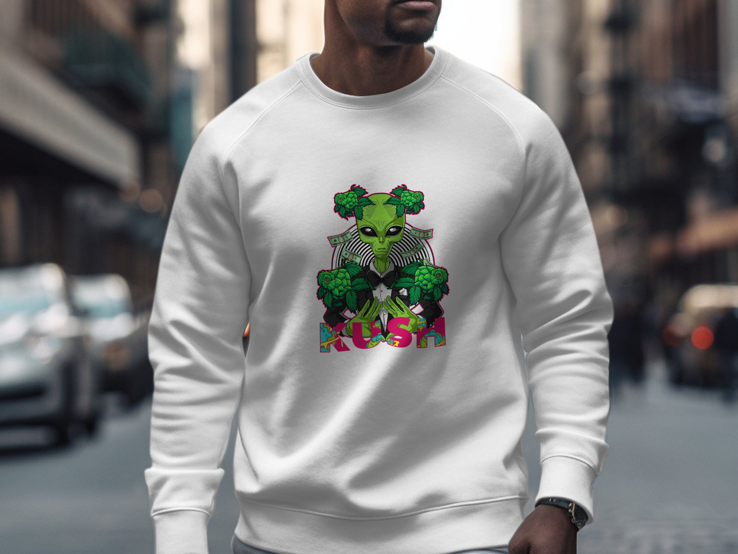 Alien with Green Accessories Graphic Sweatshirt product