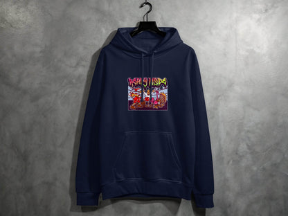 Funny Santa vs Turkey Boxing Ring Graphic Hoodie - Design & Vybe