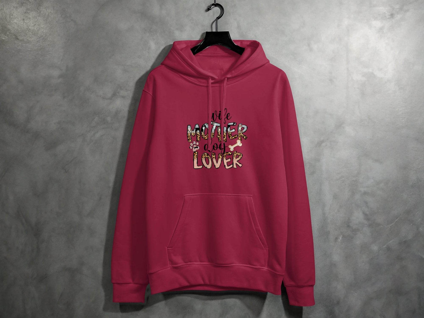 Wife Mother Dog Lover Animal Print Bone Graphic Hoodie - Design & Vybe
