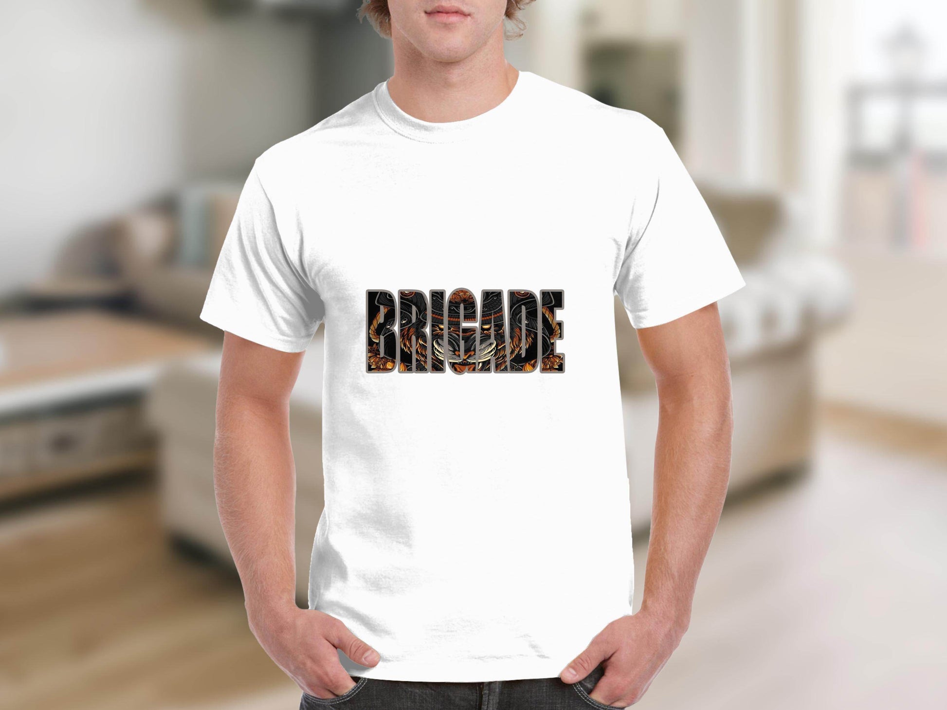 Brigade with Tiger Samurai Illustration Graphic T-Shirt - Design & Vybe