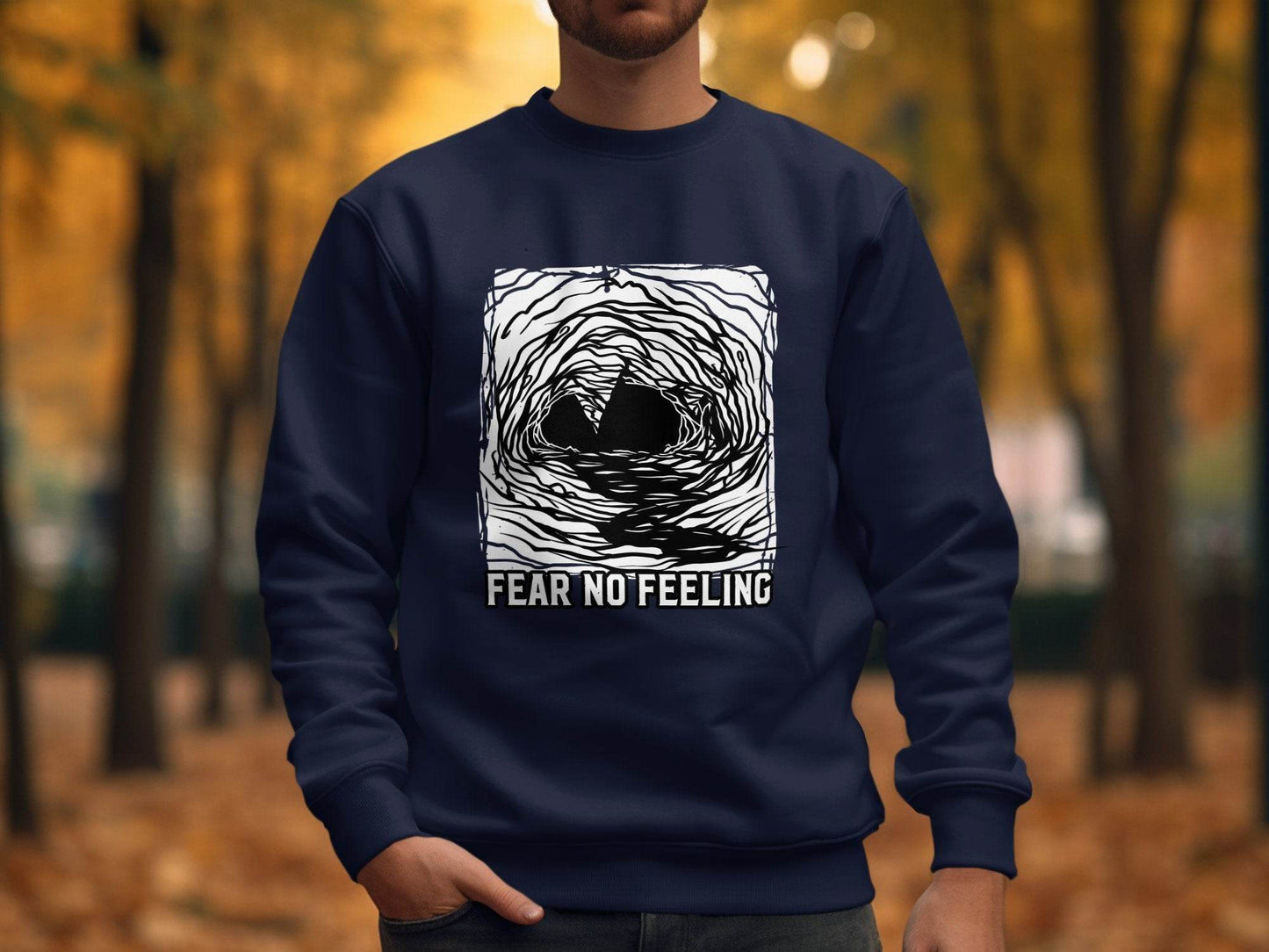 Fear No Feeling Artistic Graphic Sweater - Design & Vybe