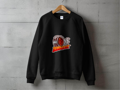 Burnout Tire Smoke Flames Powerful Design Graphic Sweater - Design & Vybe