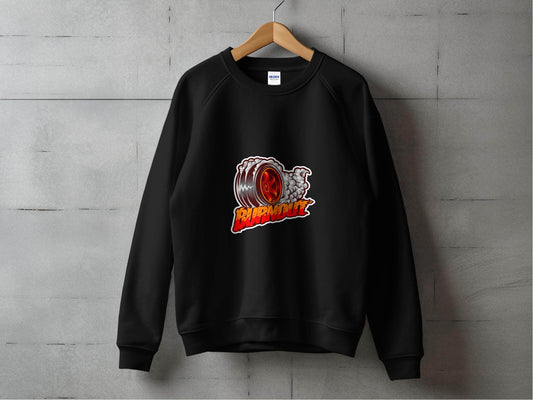 Burnout Tire Smoke Flames Powerful Design Graphic Sweater - Design & Vybe