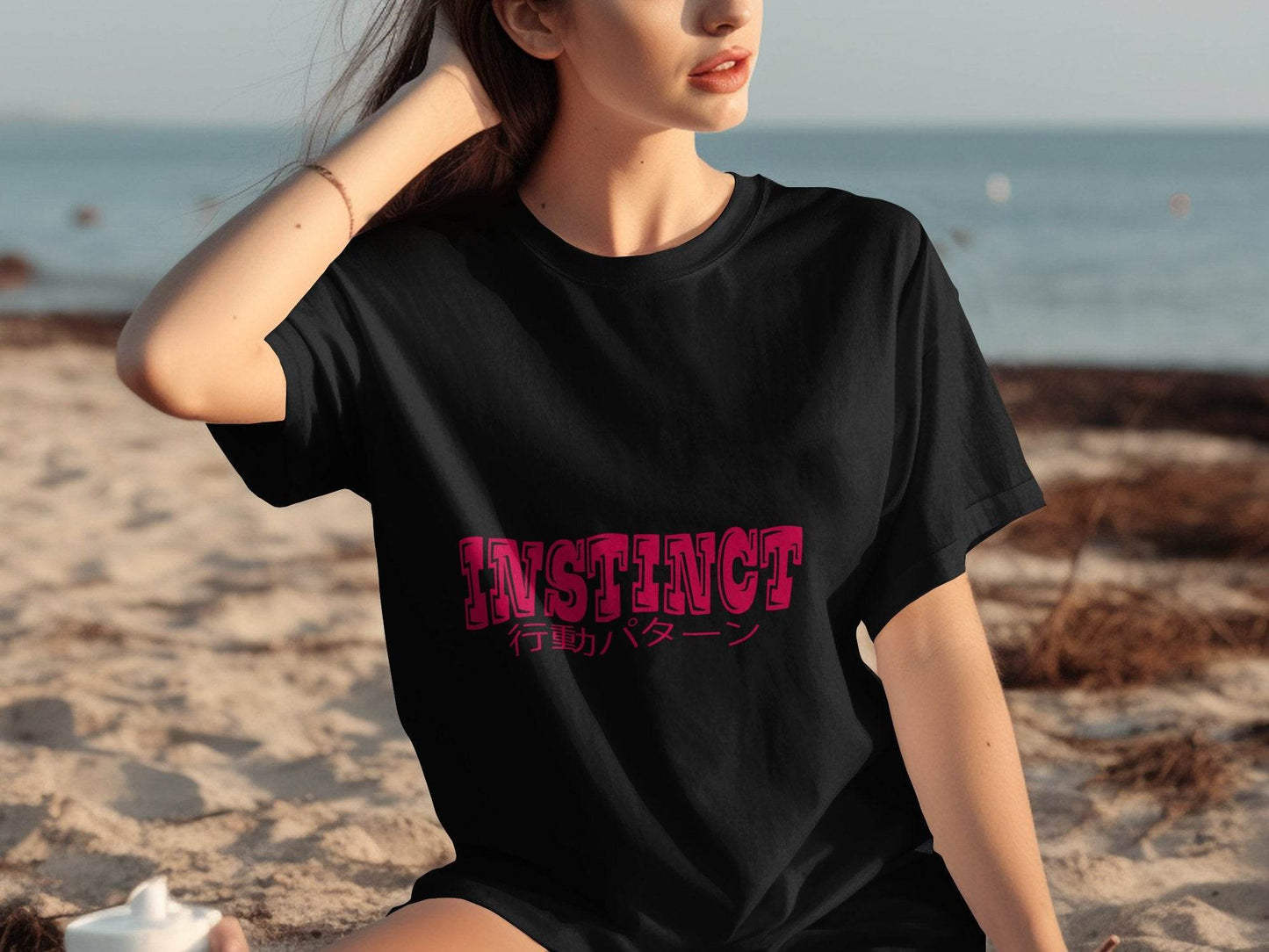 Instinct Japanese Version Text Graphic Design T-Shirt - Design & Vybe