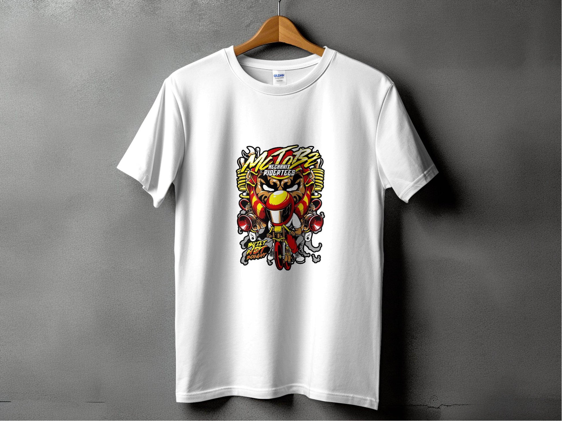 Motorbz Mechanix Ridertees Built Not Bought Graphic T-Shirt - Design & Vybe