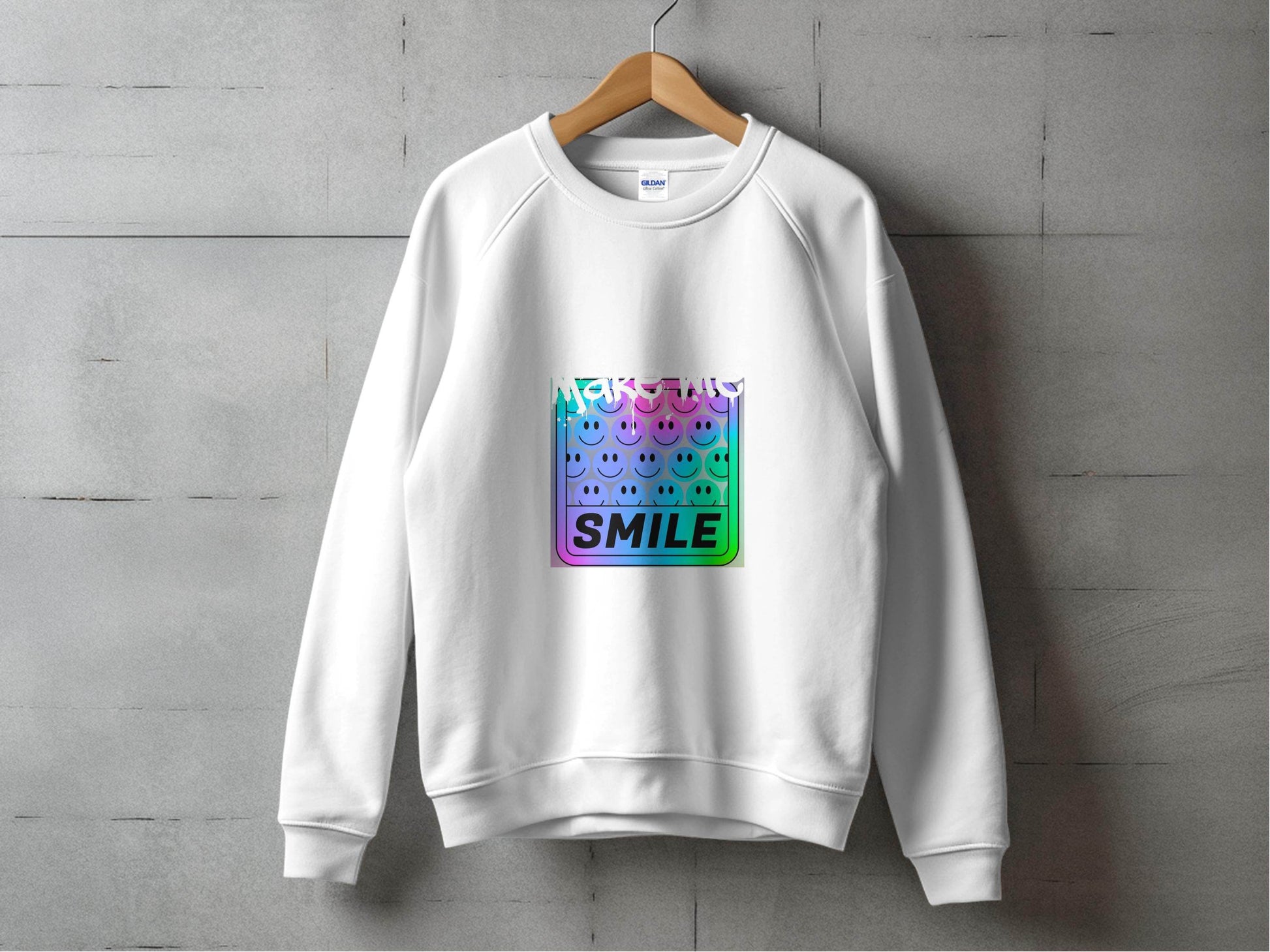 Make Me Smile Rainbow Gradient Design Graphic Sweater - Design & Vybe