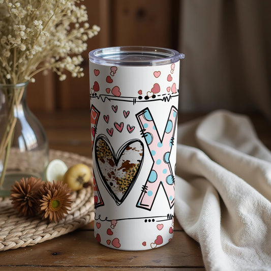 Colorful XO Hearts Tumbler with Straw Insulated product type