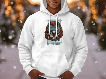 Ferocious Wild Dog Hair Rock Chok Spine Graphic Design Hoodie - Design & Vybe