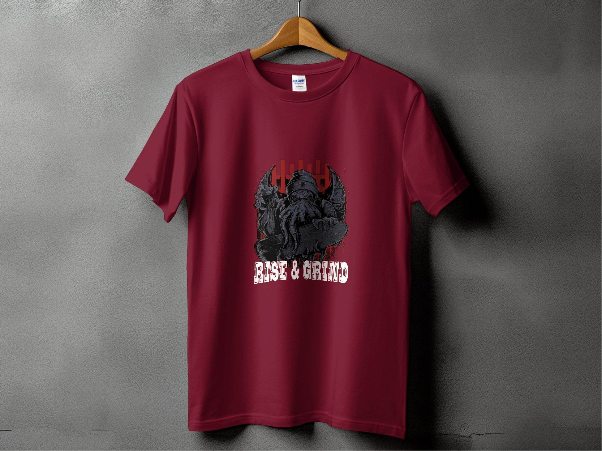 Rise and Grind Skater Monster Graphic Novelty T-Shirt - Design & Vybe
