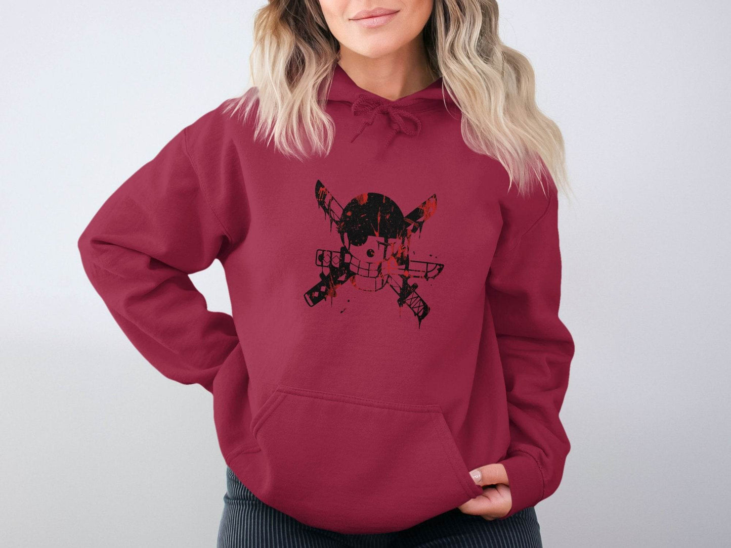 Pirate Symbol with Bloody Swords Skull Artistic Design Hoodie - Design & Vybe