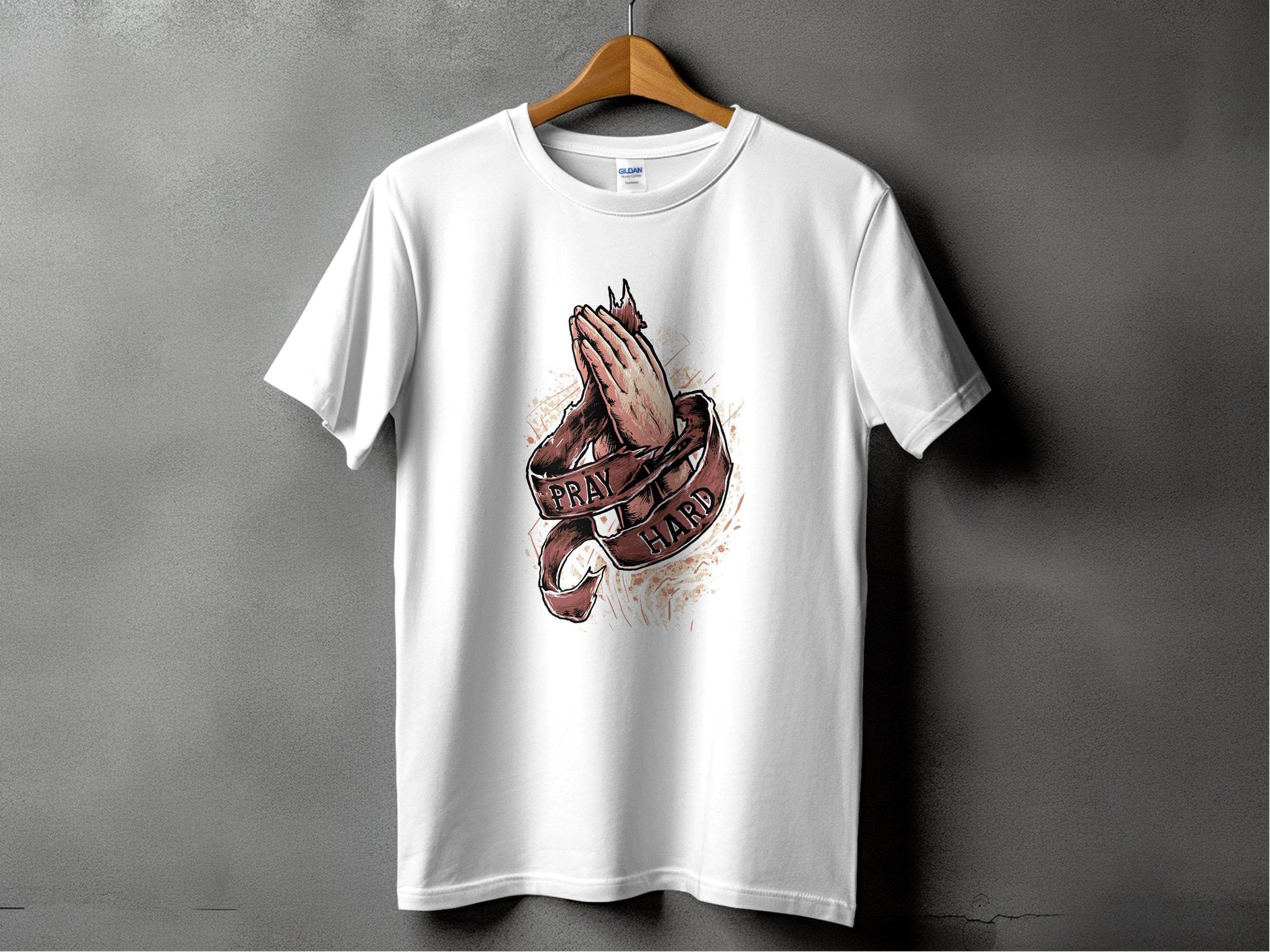 Inspiring Pray Hard Design Prayer Graphic T-Shirt - Design & Vybe
