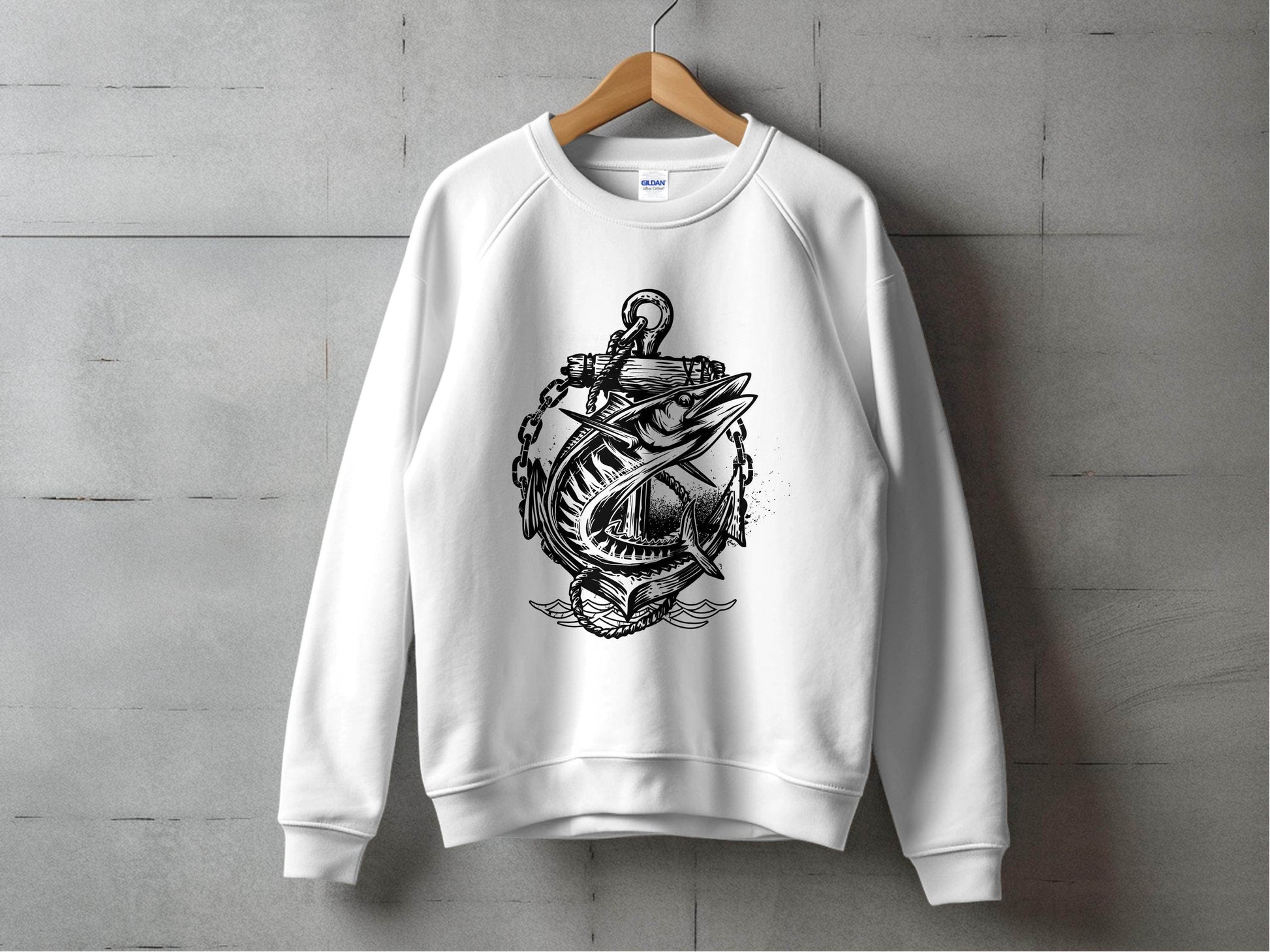 Nautical Anchor Design With Marlin Graphic Sweater - Design & Vybe