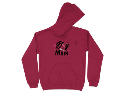 Dog Mom with Hearts and Bone Design Graphic Print Hoodie - Design & Vybe