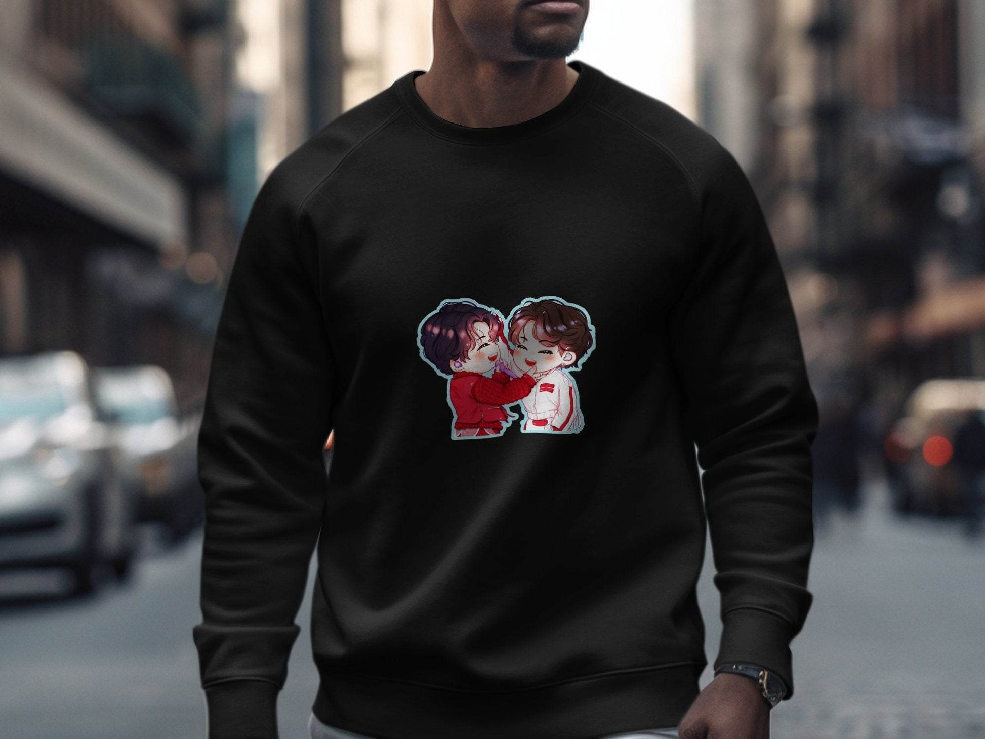 Cute Cartoon Smiling Together KPop Fan Art Sweater - Design & Vybe