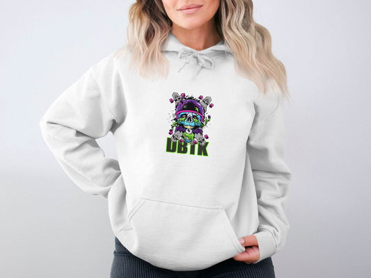 Skull Skateboards UBIK Text Design Artwork Hoodie - Design & Vybe