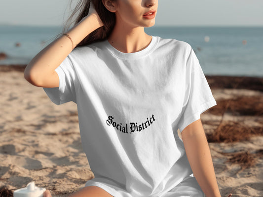 Social District Print White Beachwear Shirt product type